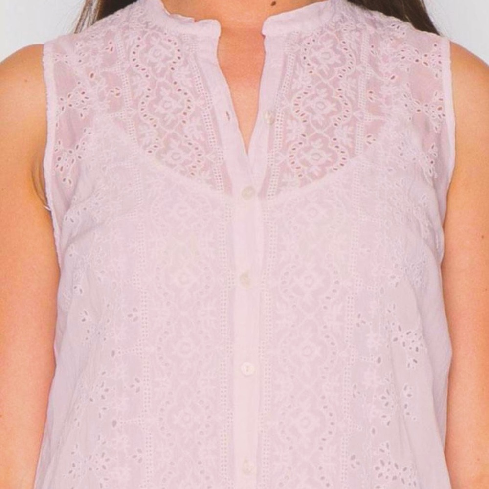 Johnny Was sleeveless button-down white dress| L (new with label)